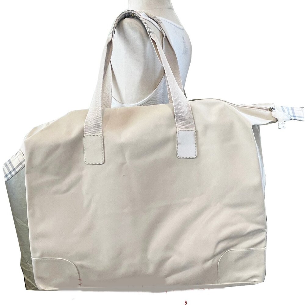 Vintage Burberry Fragrance Beige Duffle Tote Bag Novacheck Tag - Picture 12 of 12